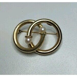 1965 Grosse Maker For Dior Germany Signed Interlock Circles Brooch 1.5"